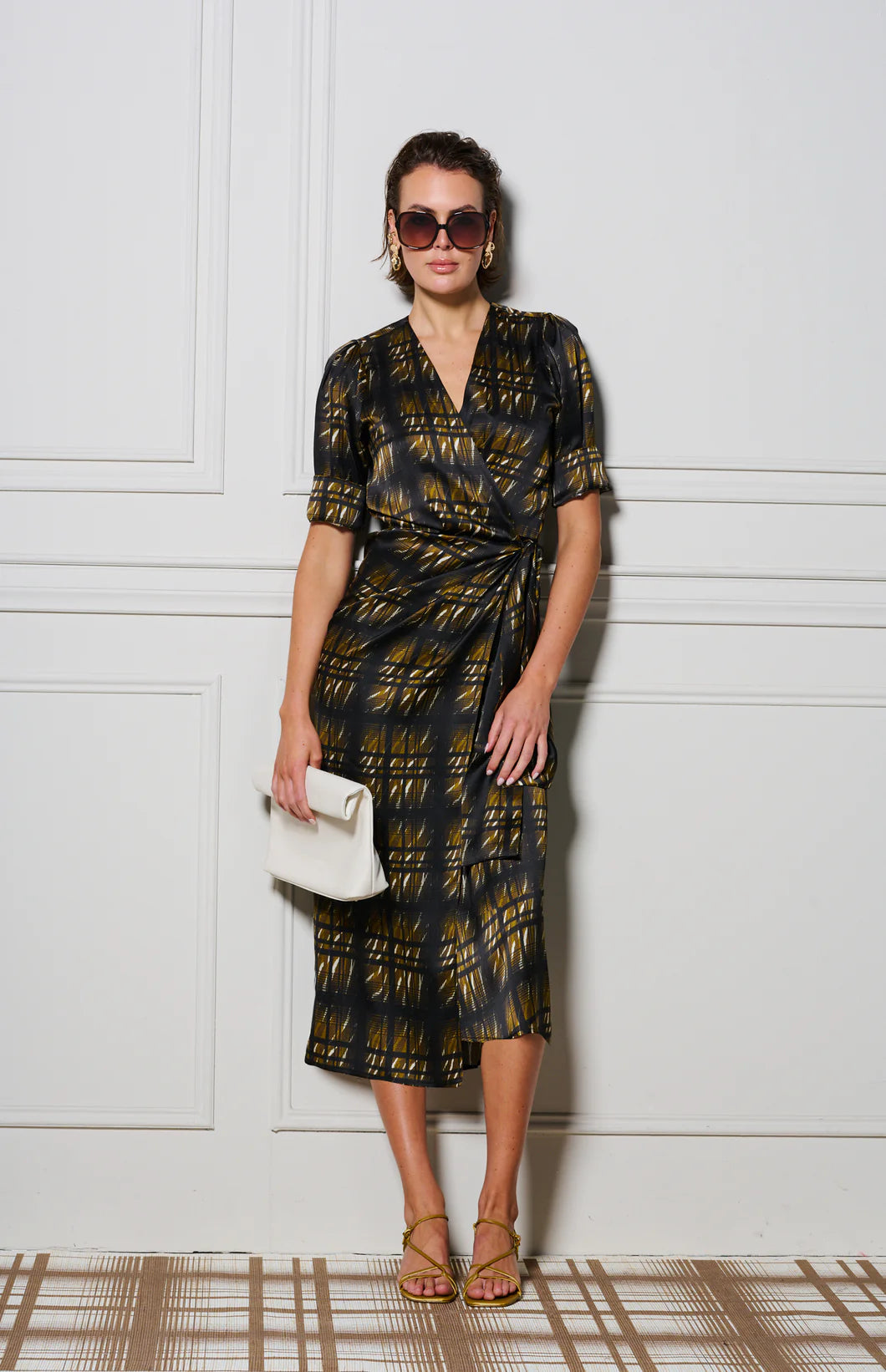 Le Stripe Le Cocktail Print Dress Olive / Black