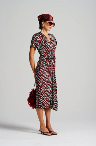 Le Stripe Le Hotel Particulier Dress Burgundy Mint