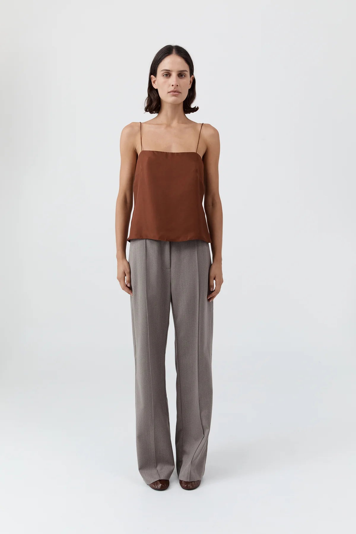 St Agni 90’s silk twill Cami - Brick