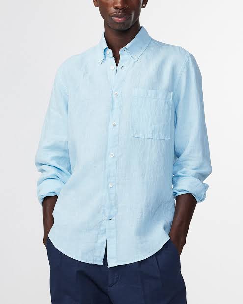 NN07 Arne Linen Shirt Aqua Blue
