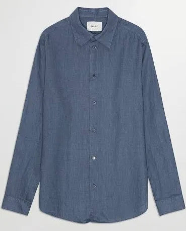 NN07 Enzo Linen Shirt - Bering Sea
