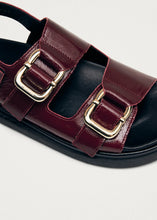 Load image into Gallery viewer, Alohas Harper Patent Burgundy Leather Sandals