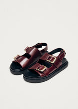 Load image into Gallery viewer, Alohas Harper Patent Burgundy Leather Sandals
