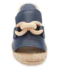 Pedro Garcia Olivieta Espadrille Wedge - Navy Pettigrain Leather