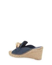 Pedro Garcia Olivieta Espadrille Wedge - Navy Pettigrain Leather