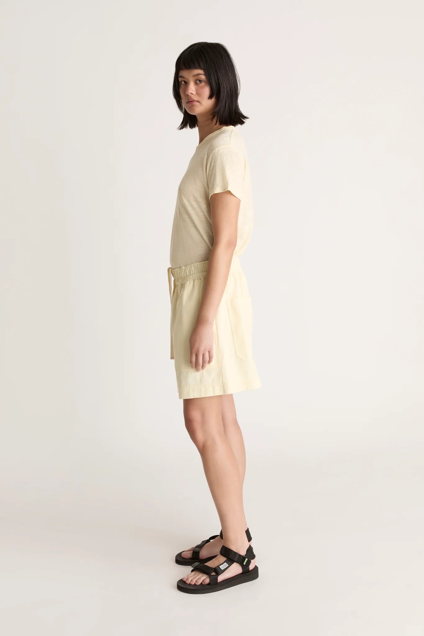 Lee Mathews Drill Short Butter Yellow