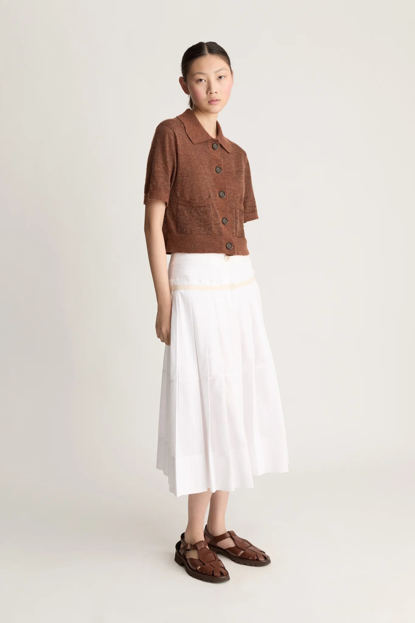 Lee Mathews Eve Cardigan Hazel Brown