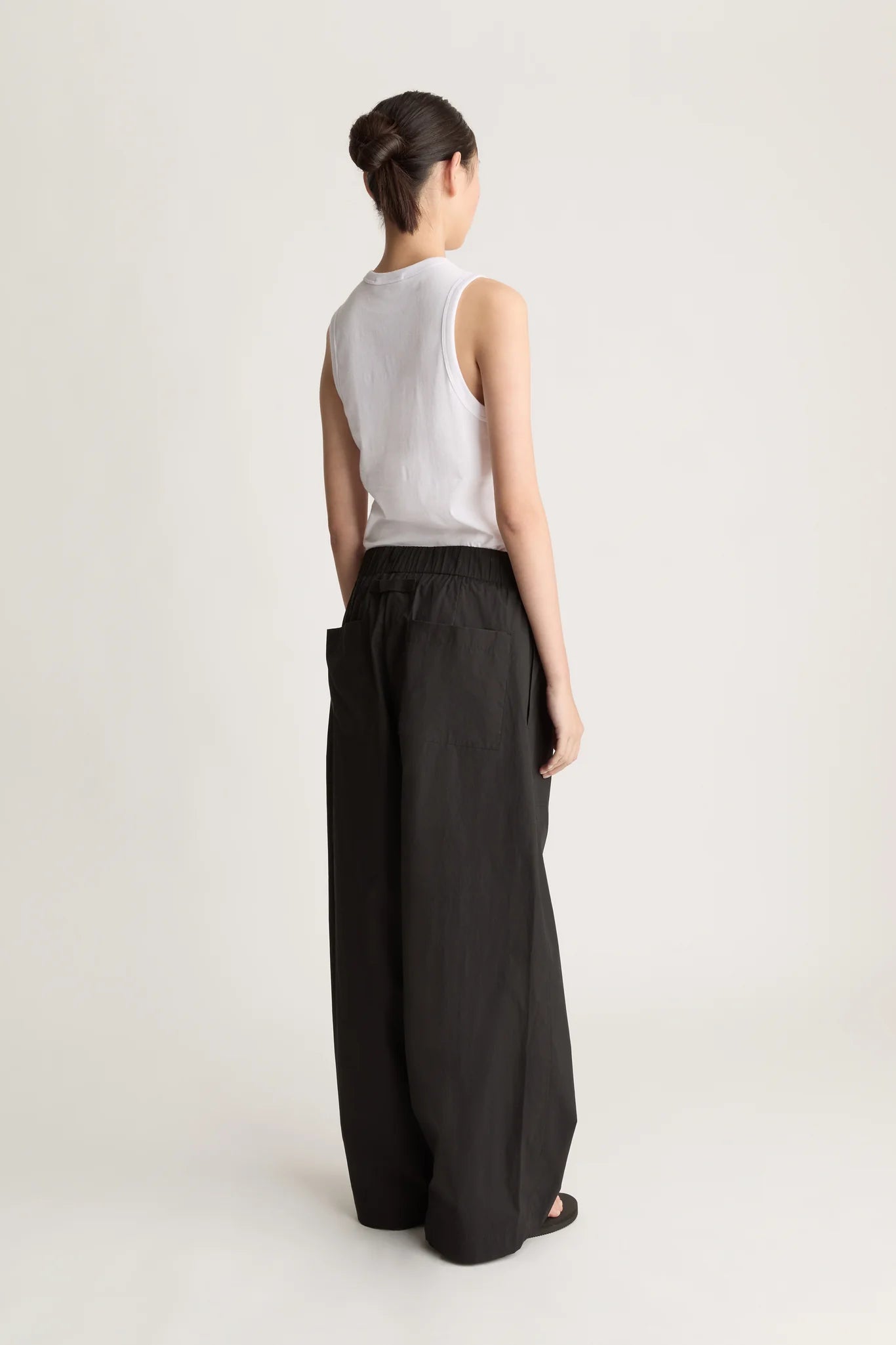 Lee Mathews Poplin Wide leg Pant  Black