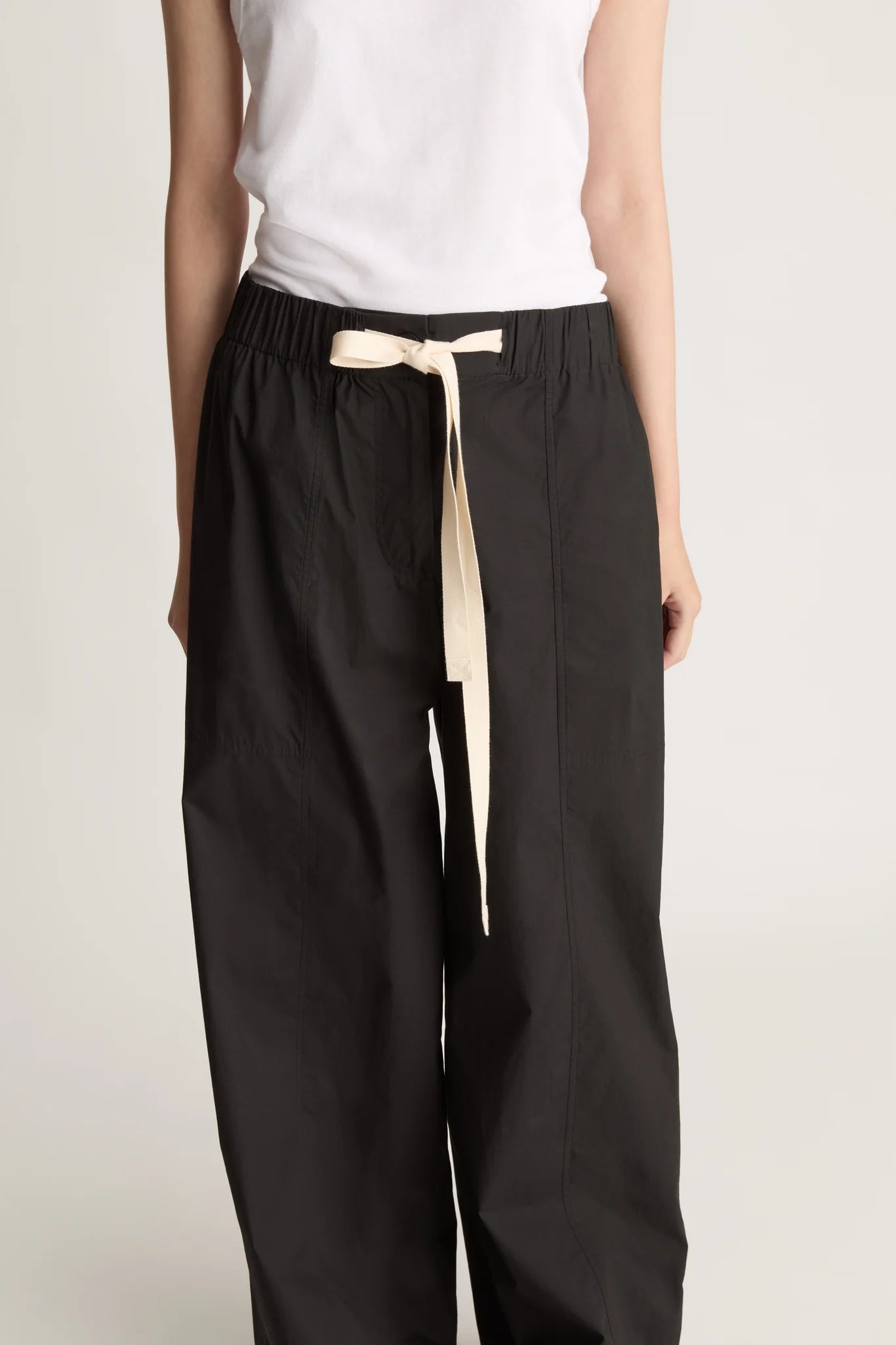 Lee Mathews Poplin Wide leg Pant  Black