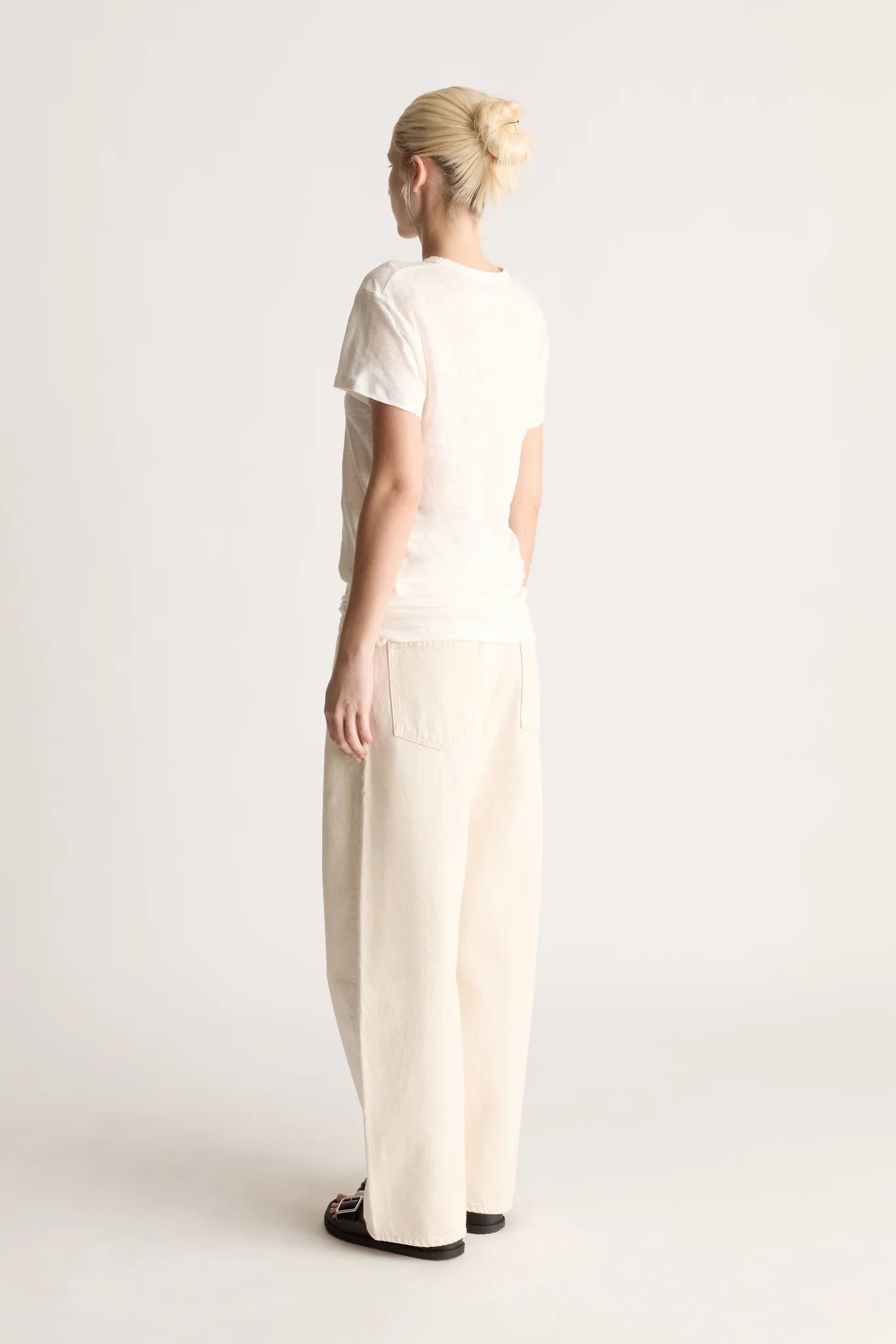 Lee Mathews Tilly Linen Jersey Tee Natural