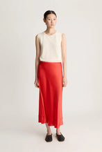 Load image into Gallery viewer, Lee Mathews Stella Silk Satin Skirt Scarlet Red