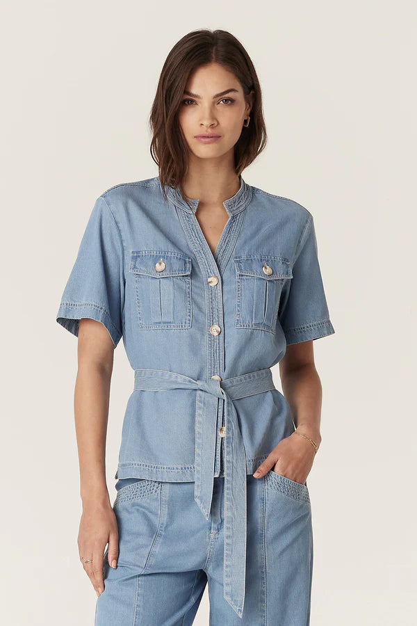 Cable Pearce Top Blue