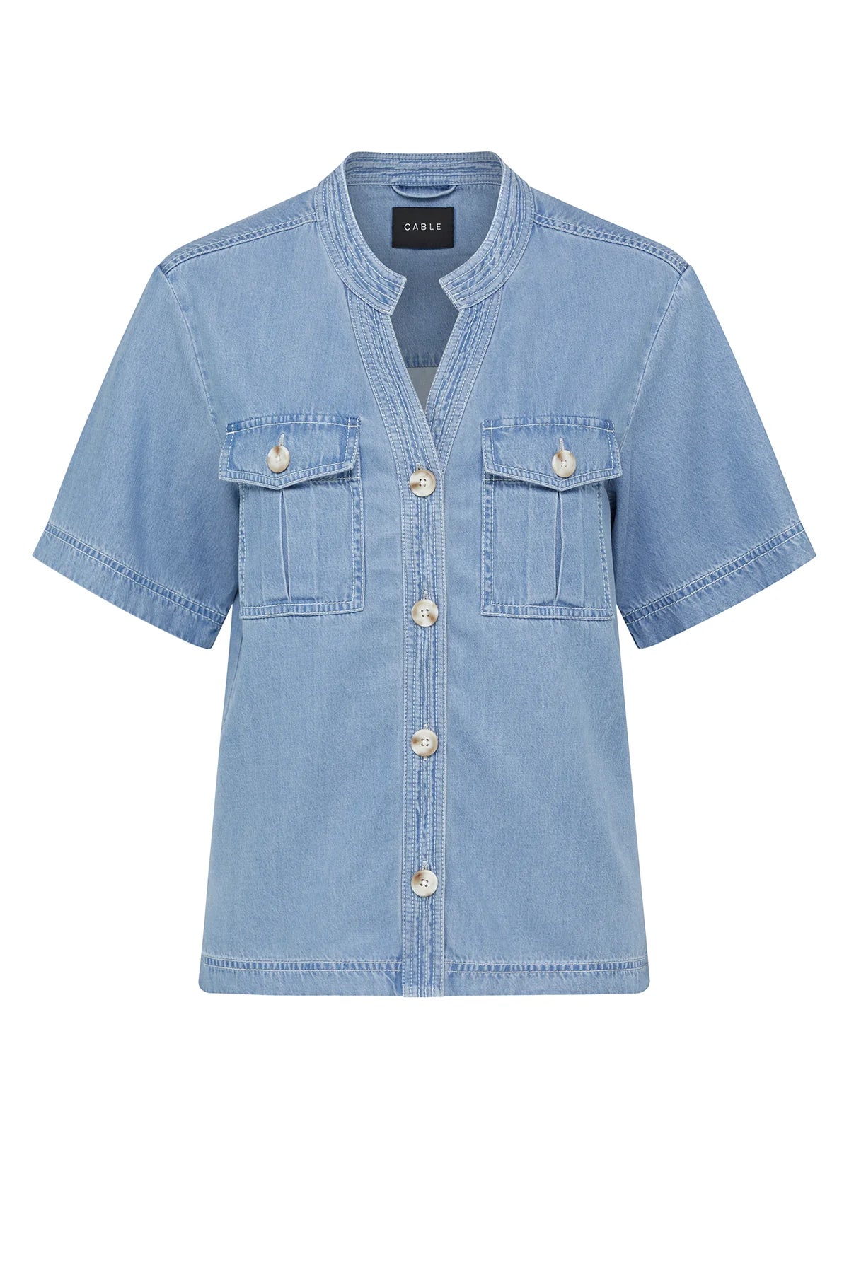 Cable Pearce Top Blue