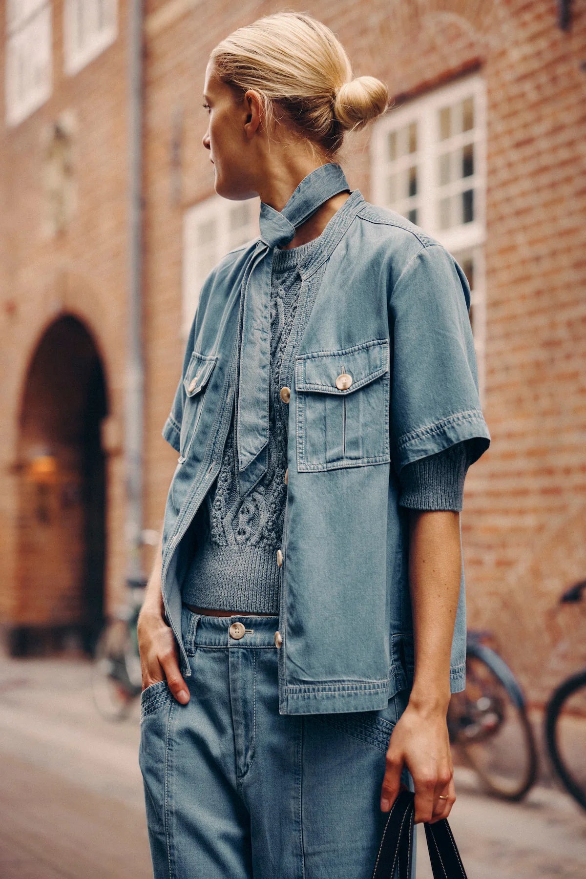 Cable Pearce Top Blue