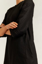 Load image into Gallery viewer, Alessandra Claire Linen Dress in Black