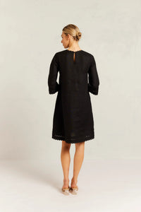 Alessandra Claire Linen Dress in Black