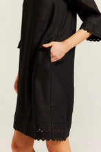 Load image into Gallery viewer, Alessandra Claire Linen Dress in Black