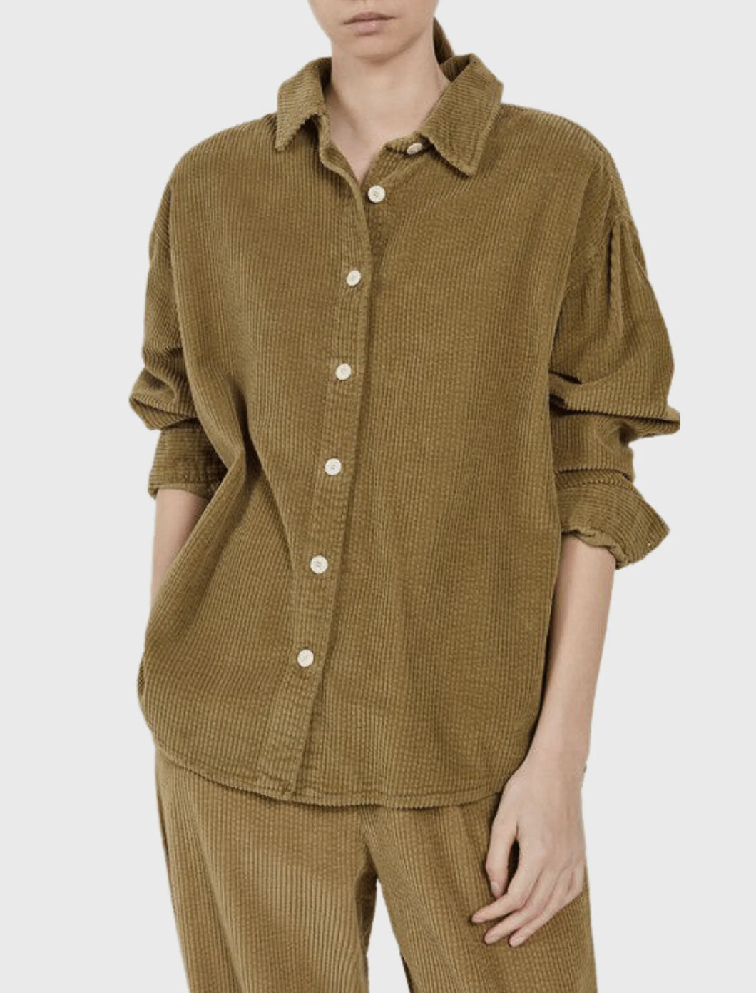 American Vintage Padow Corduroy Shirt in Peanut