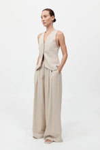 Load image into Gallery viewer, St Agni Pinstripe Wool Drawstring Pants Latte