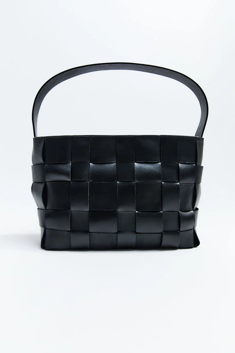 St Agni Woven Mini Tote Black