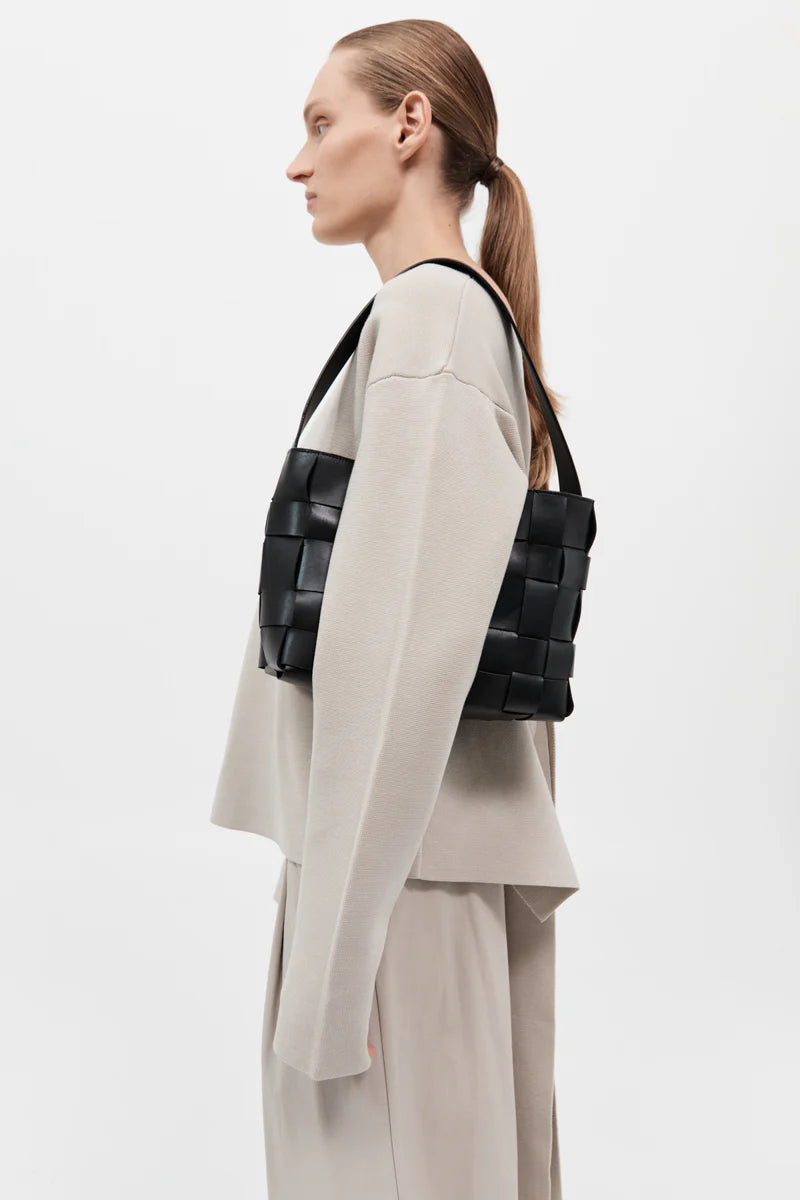 St Agni Woven Mini Tote Black