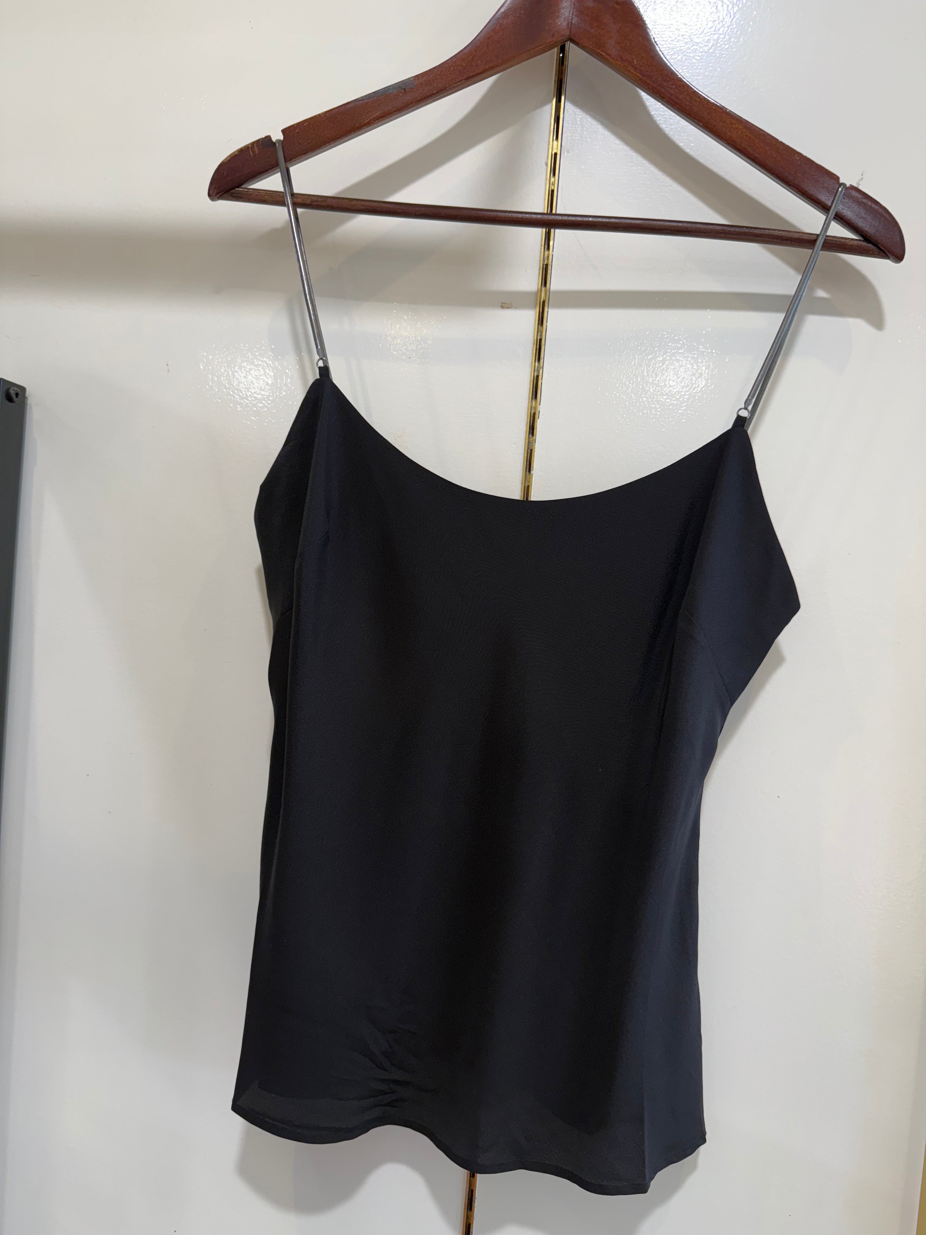 St Agni Fine Chain Silk Cami Black