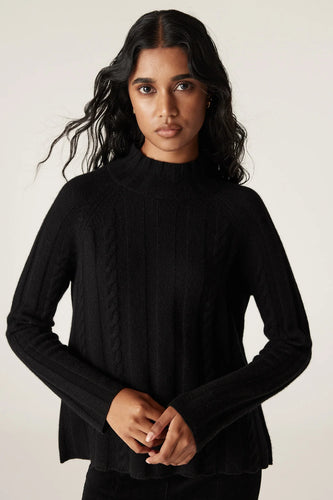 Cable Cashwool Jumper - black