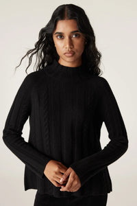 Cable Cashwool Jumper - black