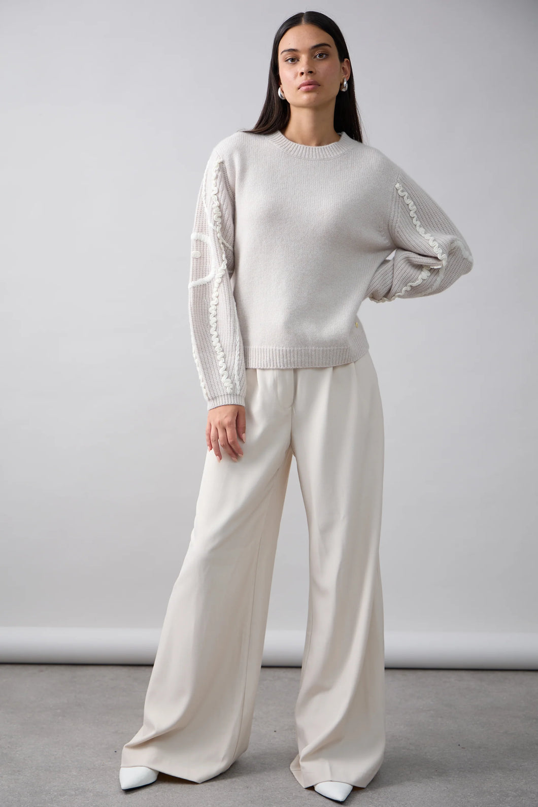Mia Fratino Sawyer Sweater Alabaster /Cloud