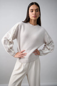 Mia Fratino Sawyer Sweater Alabaster /Cloud
