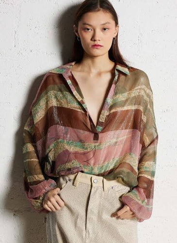 Mes Demoiselles Lara Blouse multi colour Lotus Flower