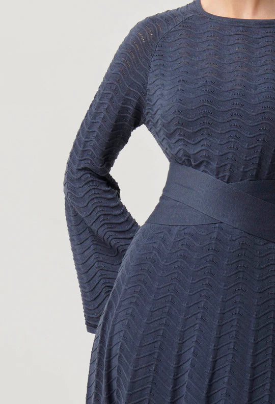Once Was Everett Cotton Lyocell Knit Dress in Bluestone
