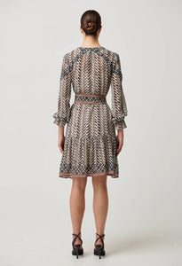 Once Was Bailey crinkle Cotton Silk Dress in Bromegrass