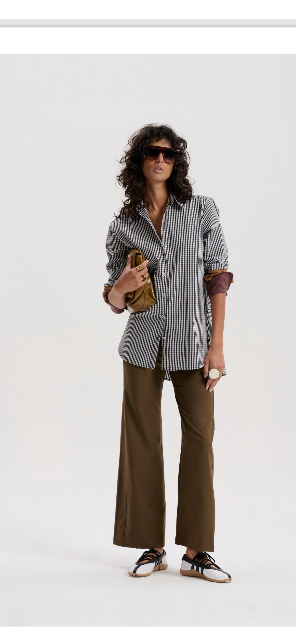 Le Stripe Merino Trouser Olive