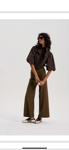 Le Stripe Merino Trouser Olive