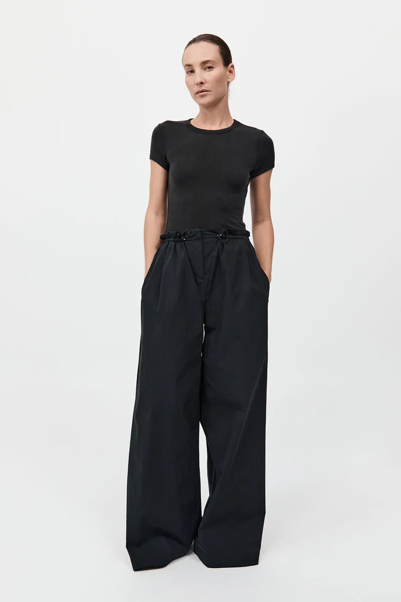 St Agni Petit Paper bag Waist pants Black