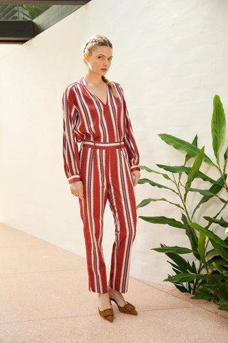 Dreamer Label Nola Sun Silk blouse  Red