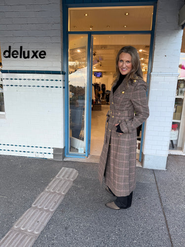 Dea Wool Plaid Coat - Brown