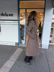 Dea Wool Plaid Coat - Brown
