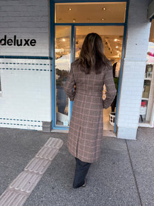 Dea Wool Plaid Coat - Brown