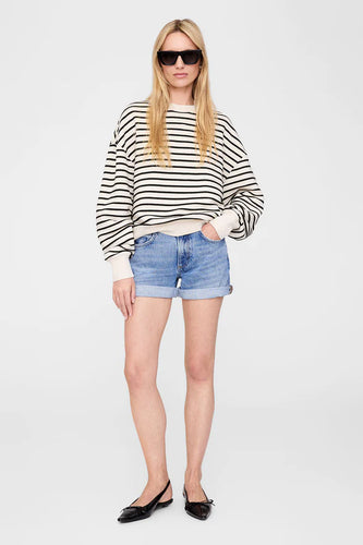 Anine Bing Dean Sweatshirt Black and White French Terry