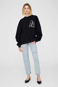 Anine Bing Miles Sweatshirt Letterman Black