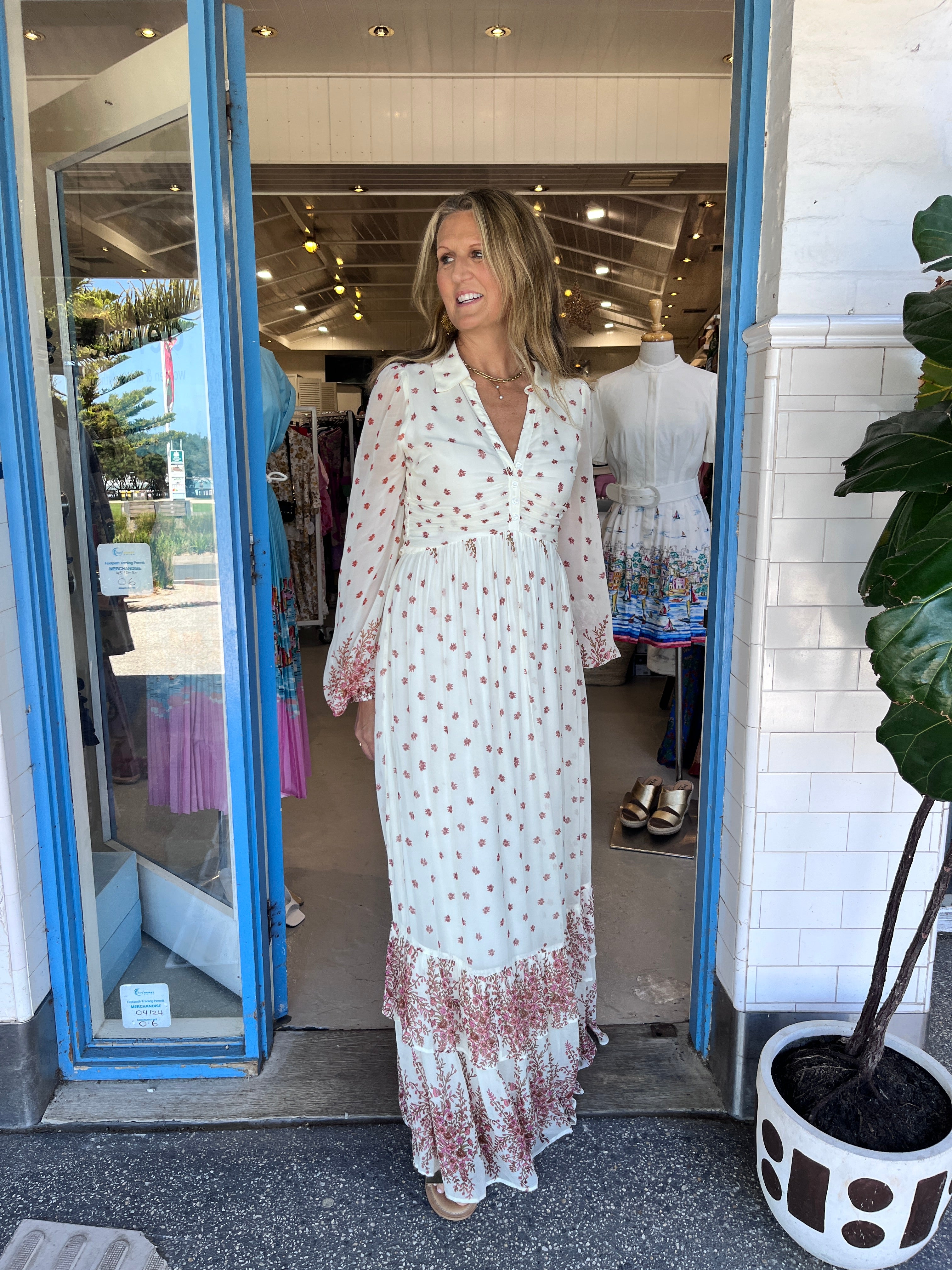 ByTimo Georgette Shirt Dress Light Bouquet