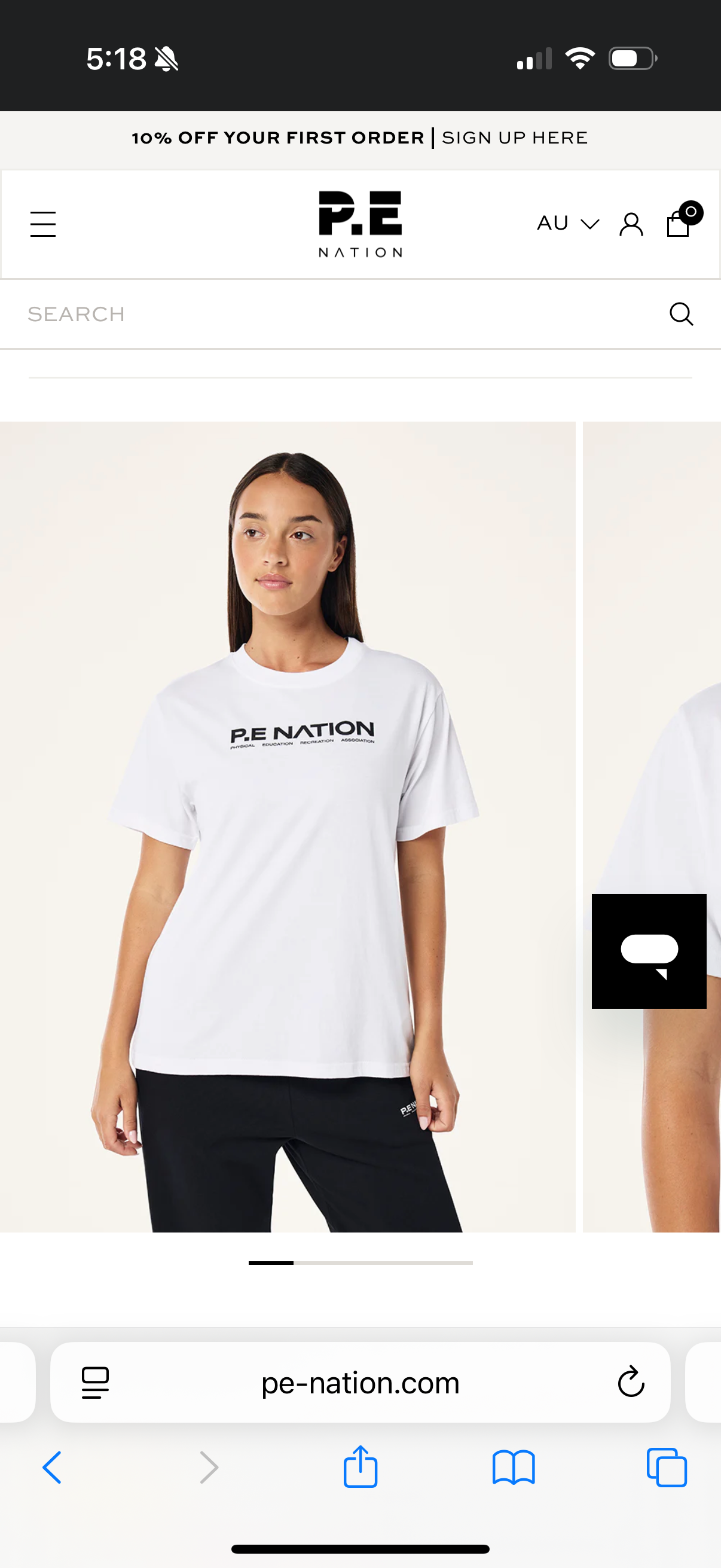 PE Nation Aero Short Sleeve Tee in Chalk Pink