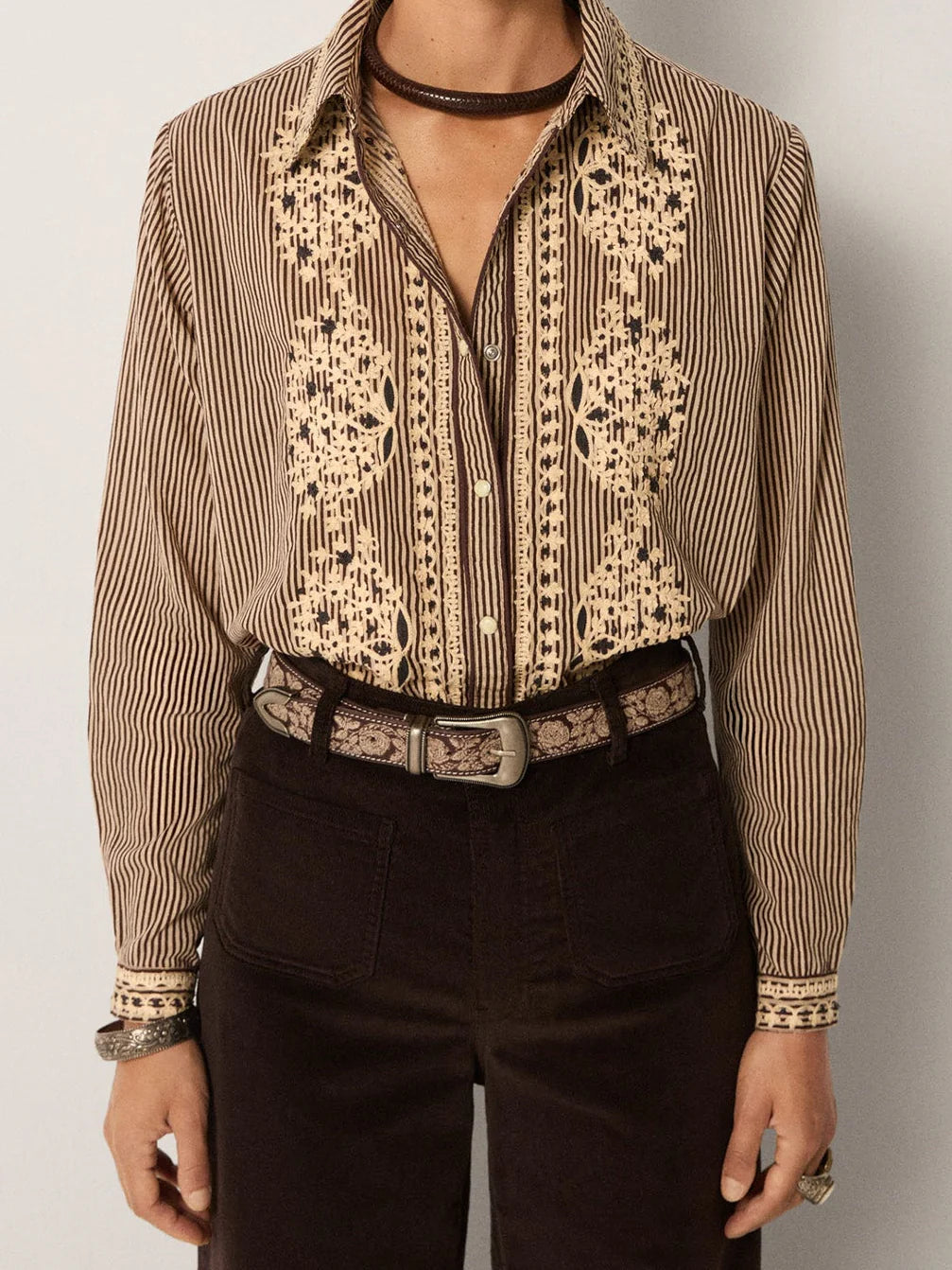 Maison Hotel Bebo Blouse - Cohiba Tobbaco