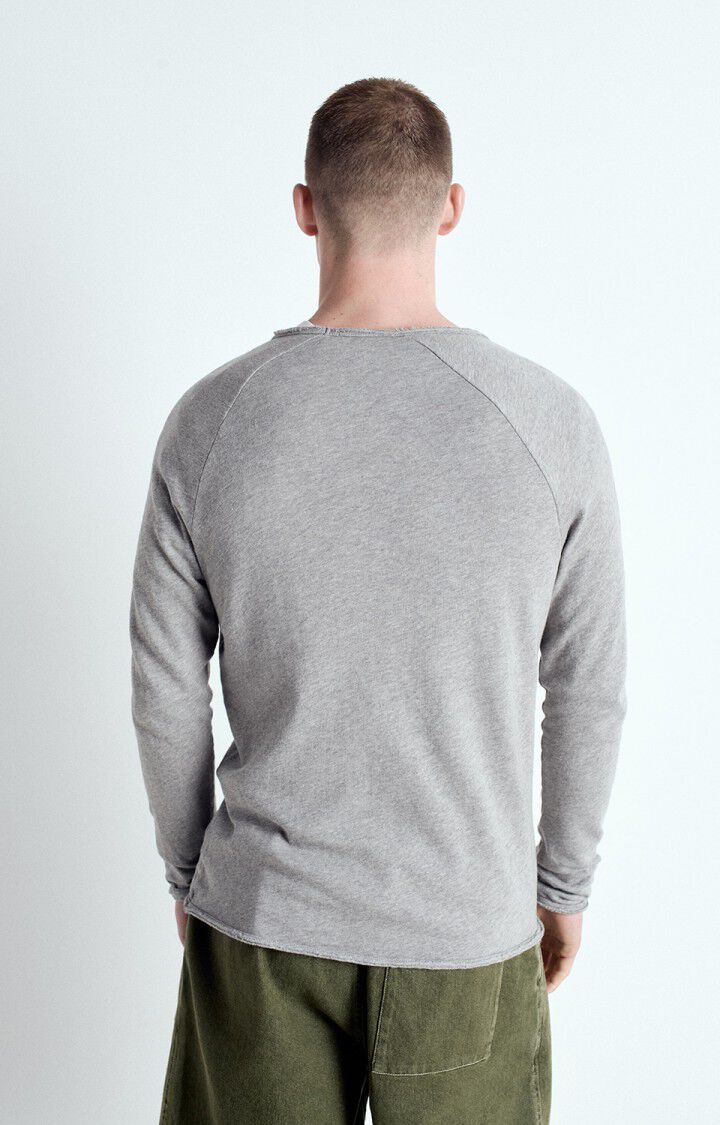 American Vintage Mens Sonoma Long Sleeve Tee Shirt - Heather Grey