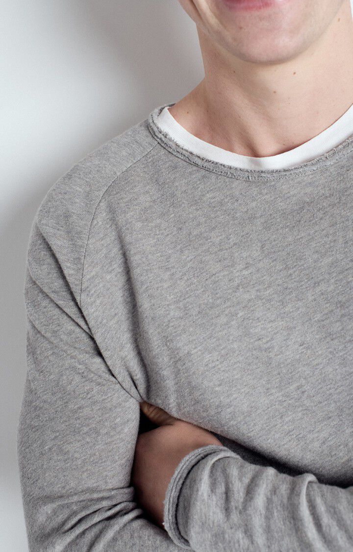 American Vintage Mens Sonoma Long Sleeve Tee Shirt - Heather Grey