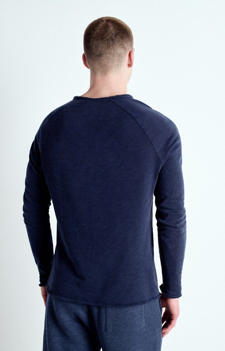 American Vintage Mens Sonoma Long Sleeve Tee Shirt Navy