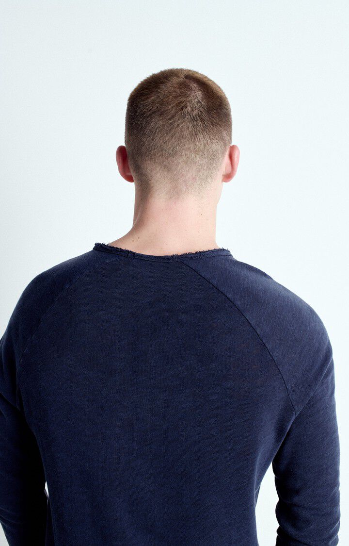 American Vintage Mens Sonoma Long Sleeve Tee Shirt Navy