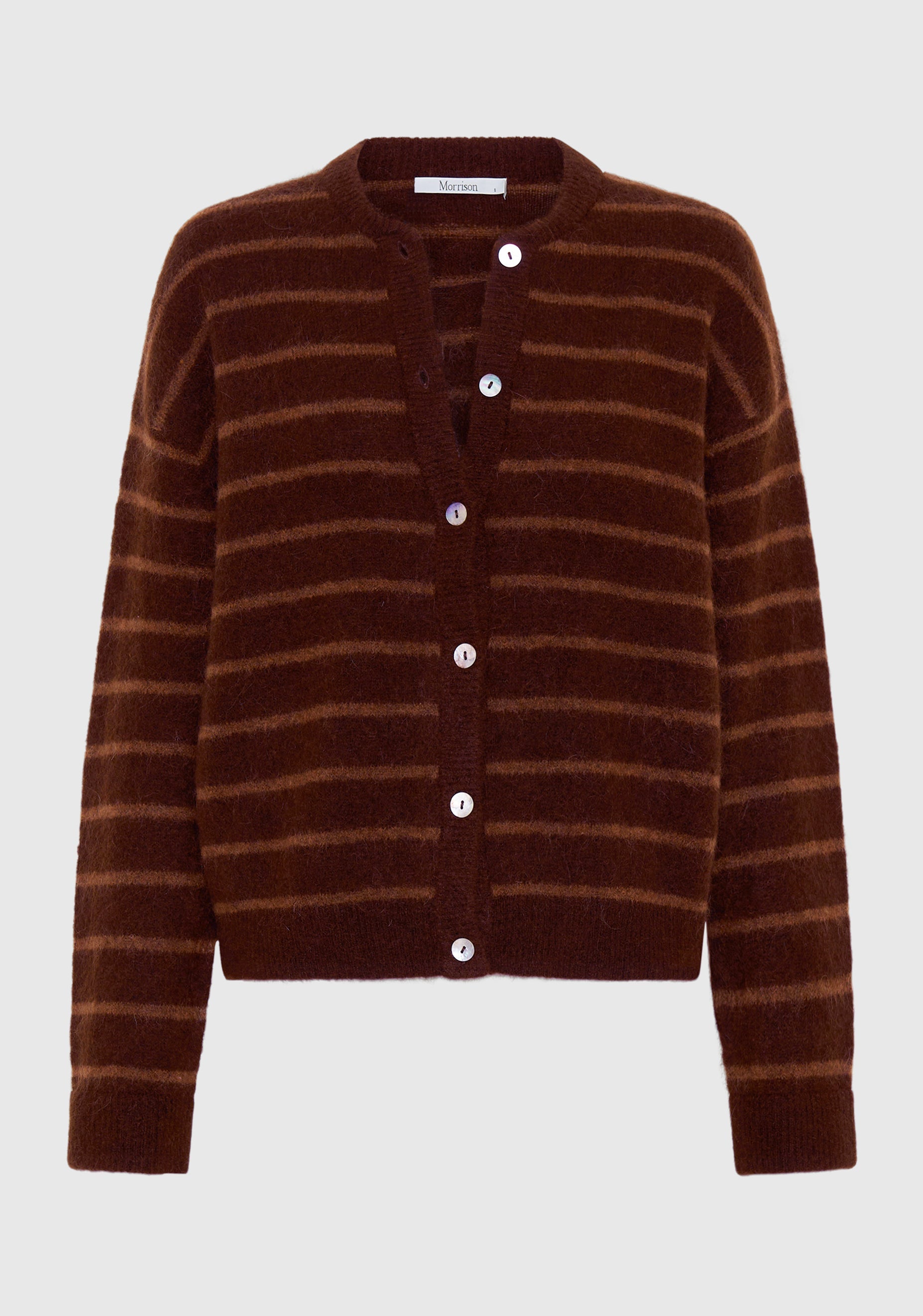 Morrison Albi Knit Cardigan Toffee Stripe